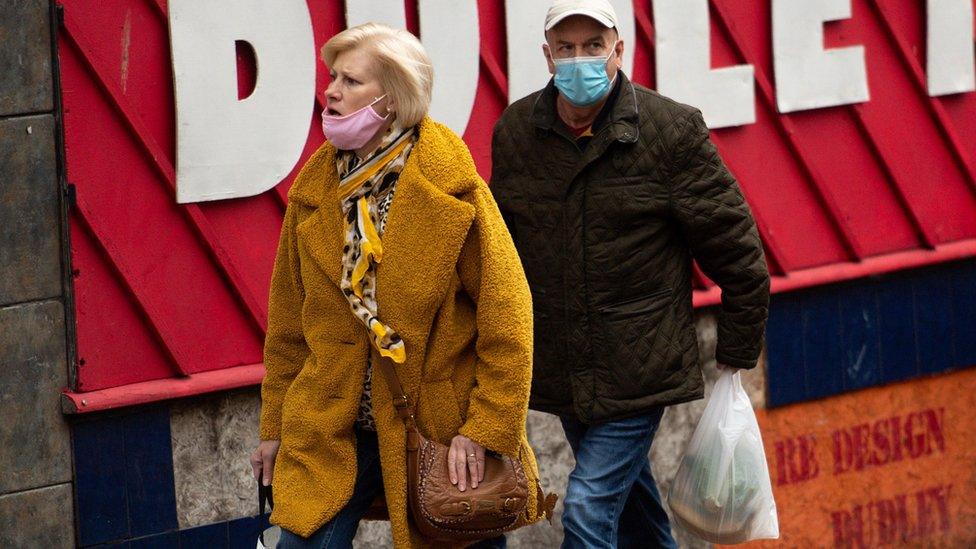 Shoppers in Dudley