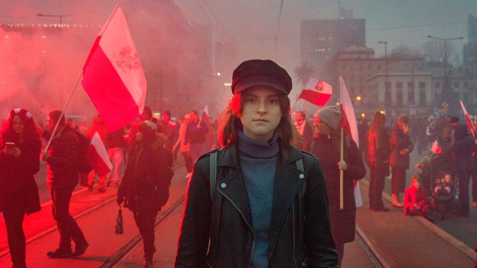 Yuliia at Poland's Independence Day in Warsaw in November 2023