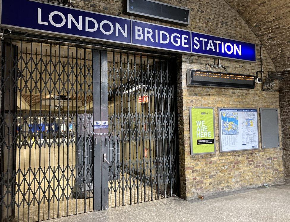 Tube strike disruption sign