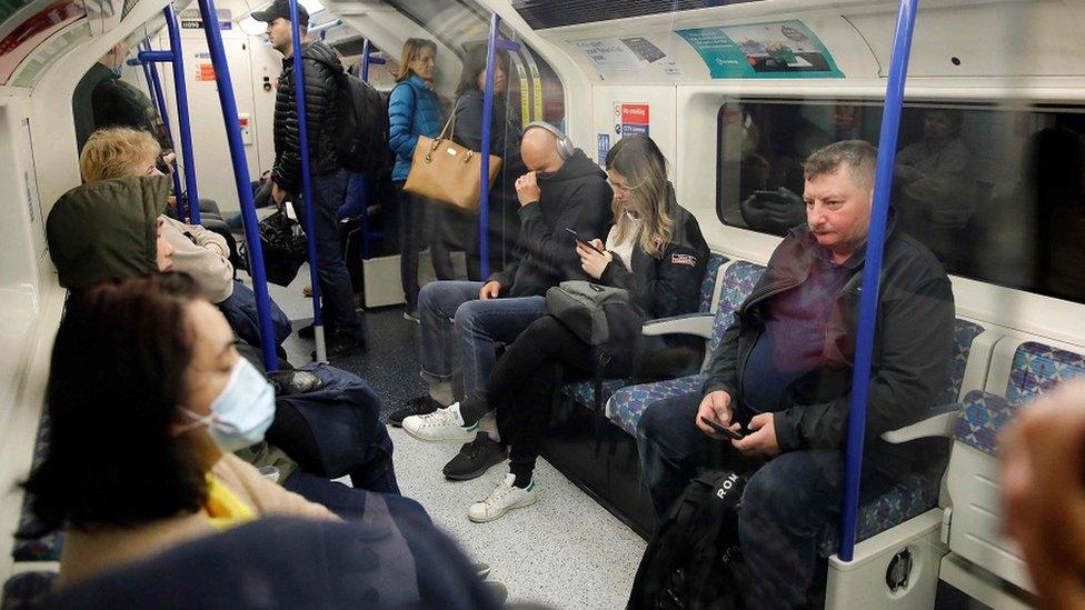 Commuters on the Tube