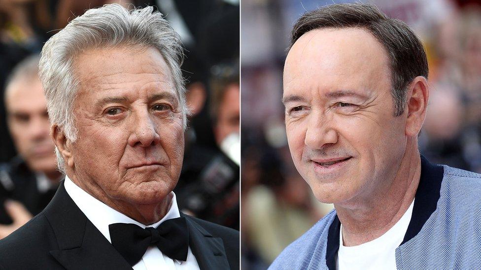 Actors Kevin Spacey and Dustin Hoffman