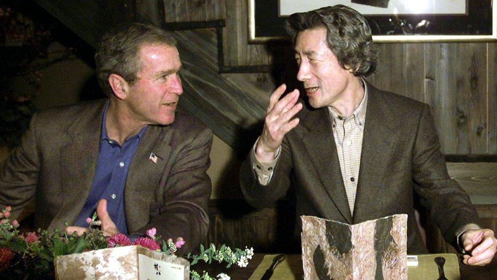 George W. Bush and Junichiro Koizumi