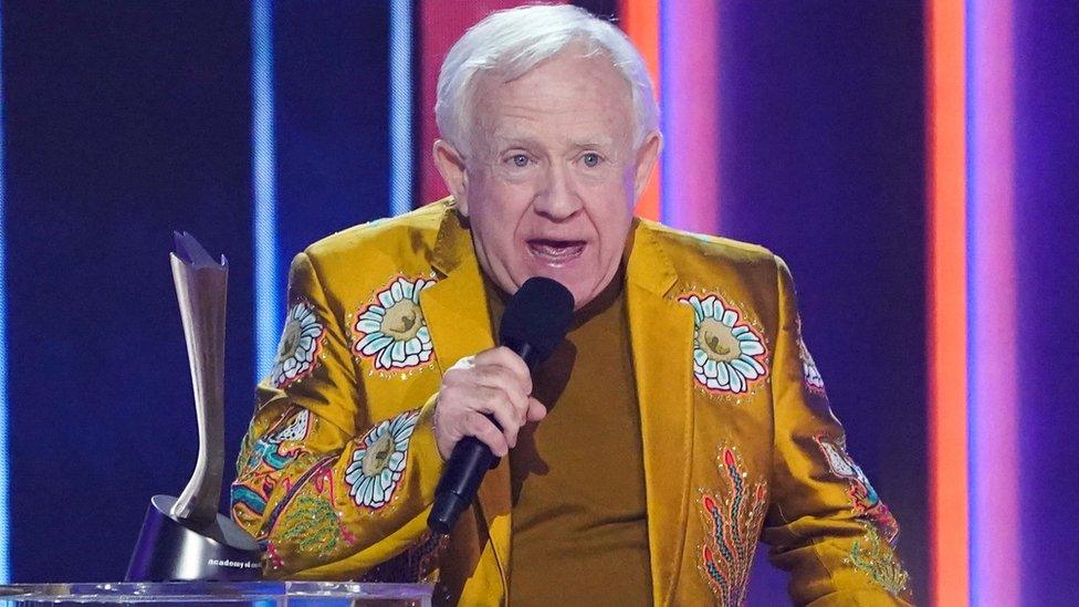 Leslie Jordan announcing the winner of Duo Of The Year Dan + Shay at the 56th Academy of Country Music Awards (ACM) at the Grand Ole Opry in Nashville, Tennessee, U.S. April 18, 2021