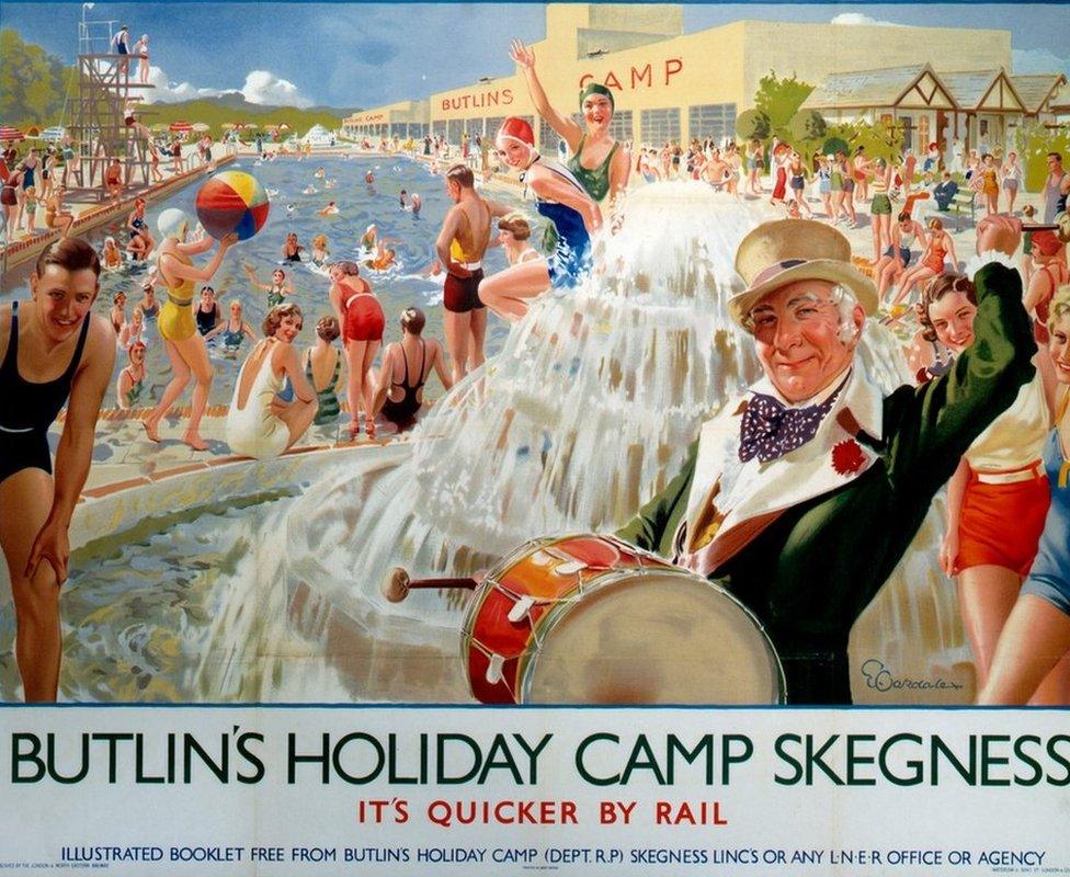 A 1930s poster to promote rail travel to Skegness