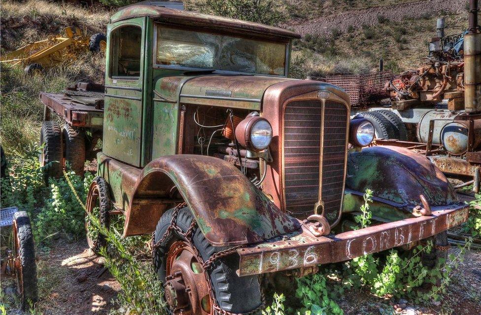 An old abandoned tractor