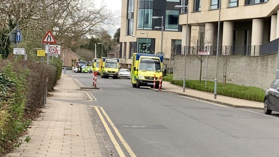 Cordon at Southmead Hospital