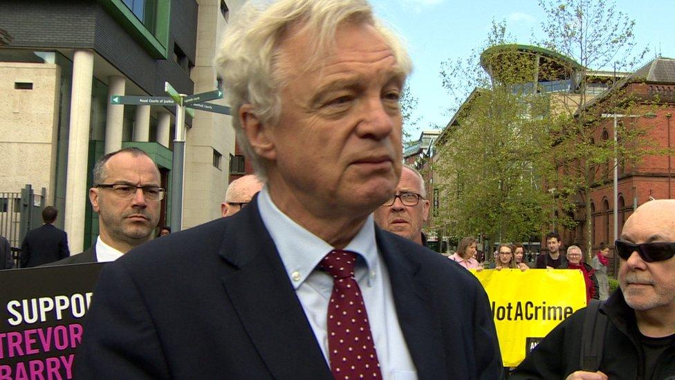 David Davis outside the High Court