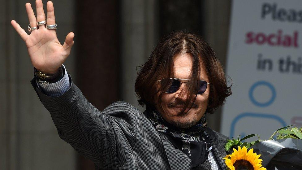 Johnny Depp arriving at court on Thursday