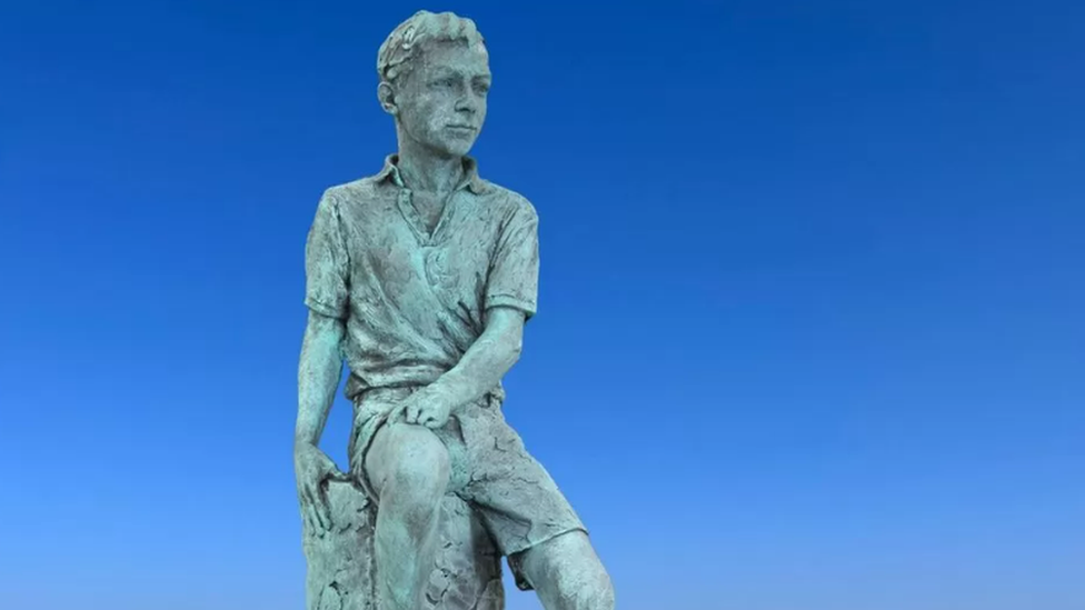 The maquette of Britten as a Boy statue