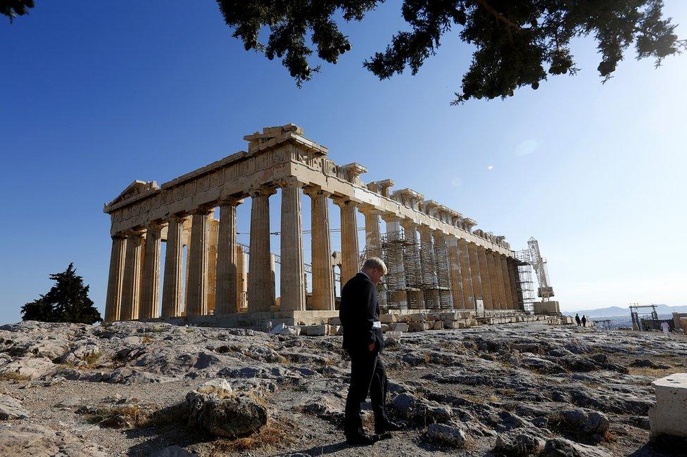 Boris Johnson at the Parthenon in