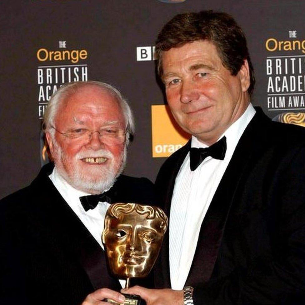 Lord Attenborough presents to Vic Armstrong the Michael Balcon Award for Outstanding British Contribution to Cinema