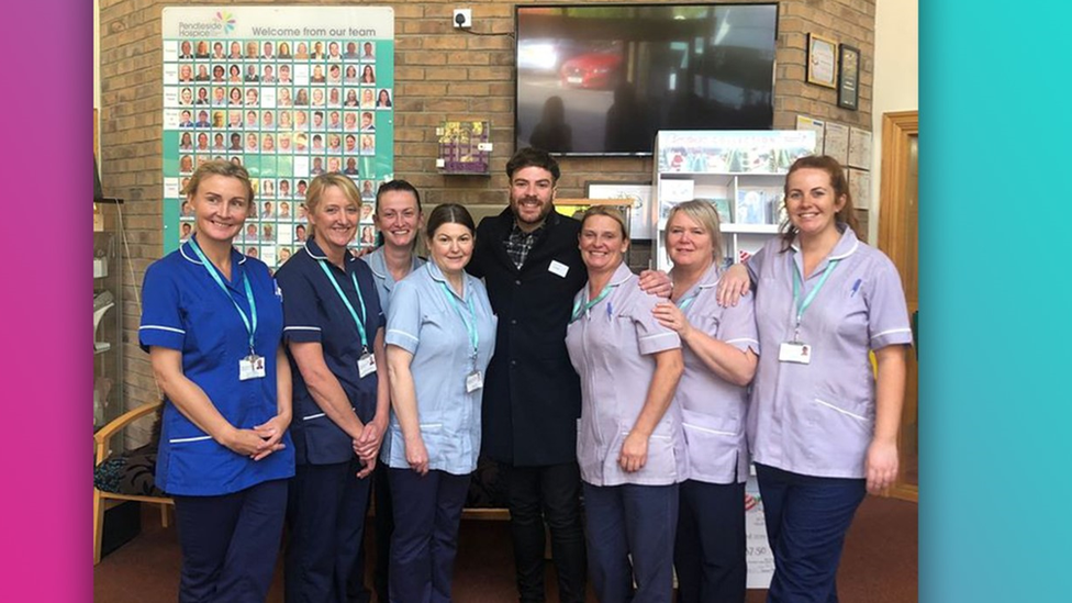 Jordan with hospice staff.