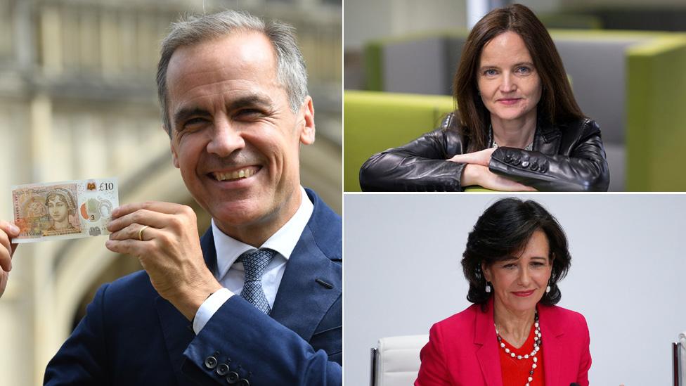 Mark Carney, Charlotte Hogg and Ana Botin