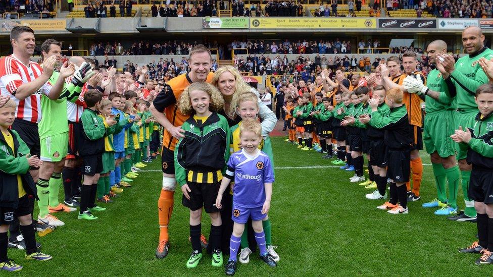 Jody Craddock and his family at his testimonial match