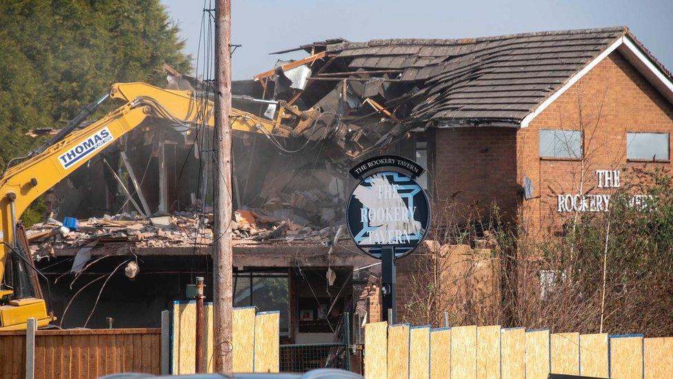 Pub being demolished