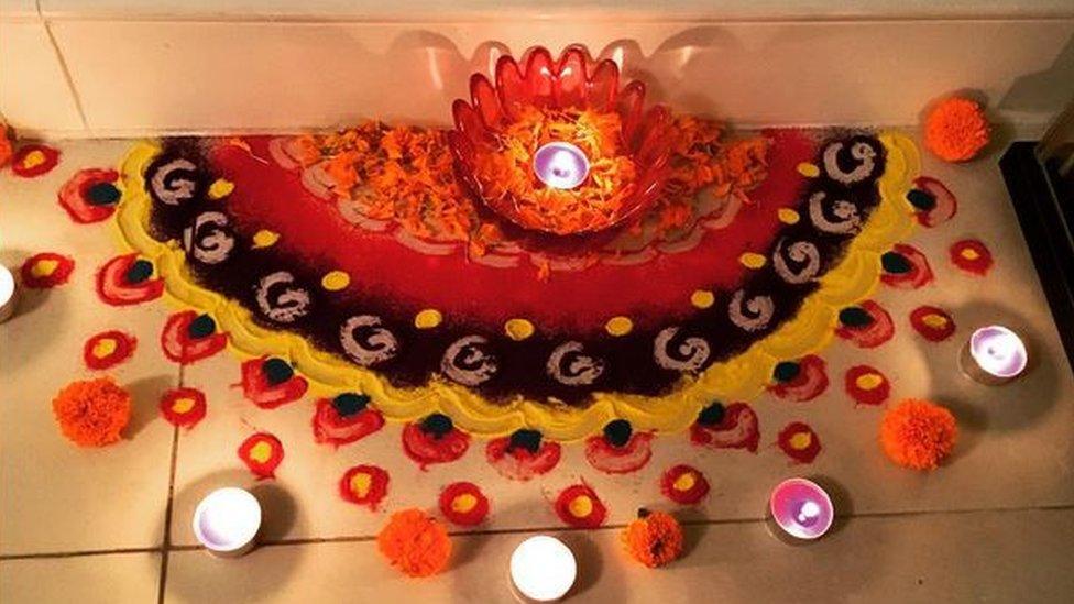 Palka Chopra 's Diwali 'rangoli'