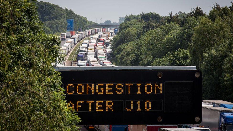 Digital congestion sign at Operation Stack