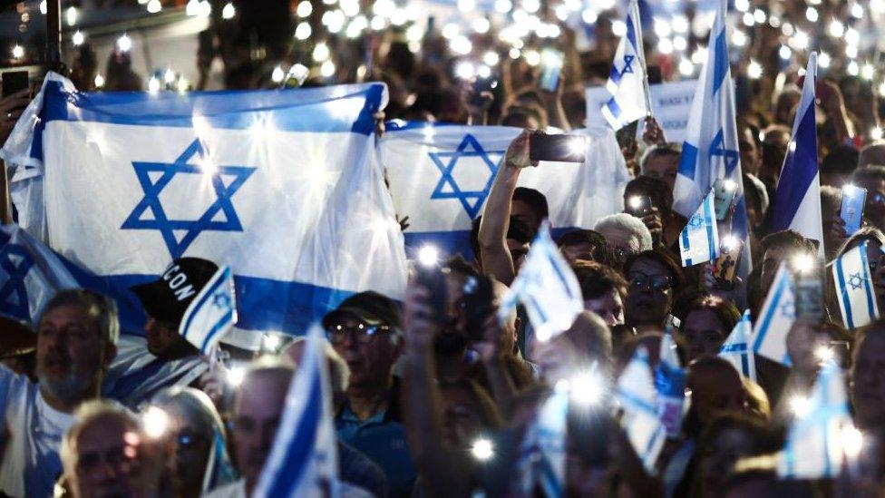 People attend a demonstration in support of Israel, in Buenos Aires, Argentina October 9, 2023