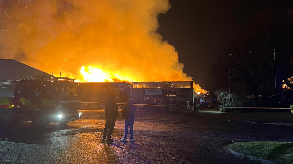 Fire at Bridgend Industrial Estate