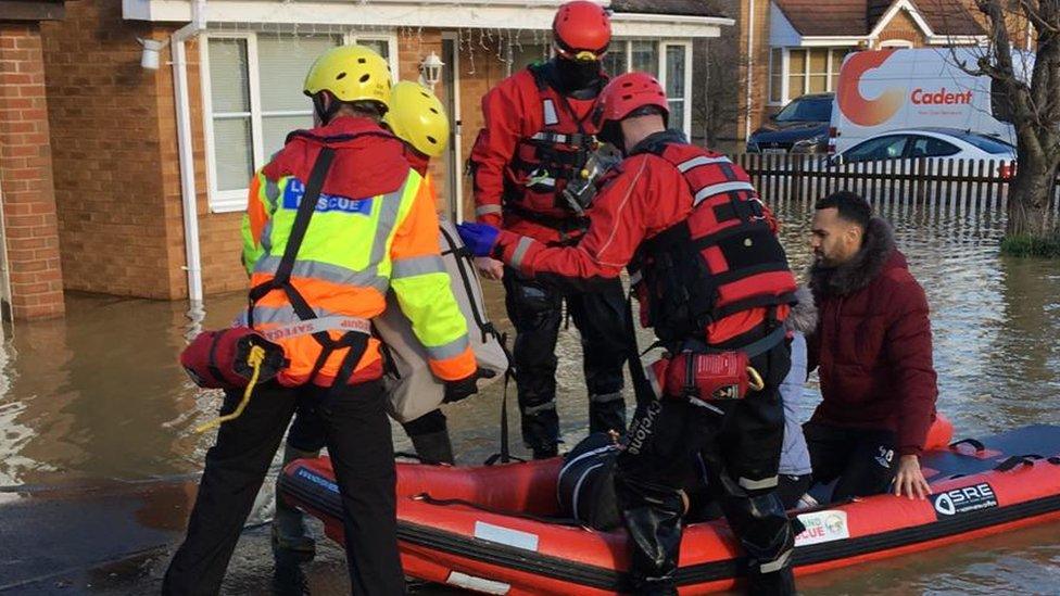 Evacuations by Northamptonshire Search and Rescue in Kettering