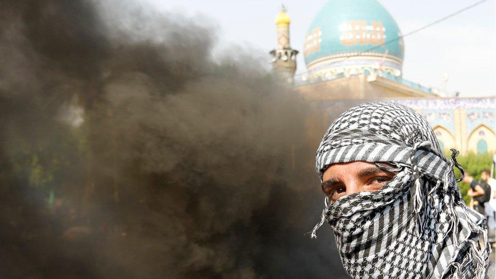 protester in Baghdad