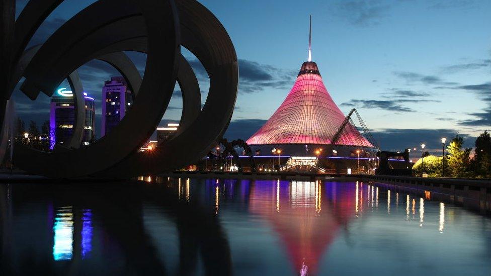 Khan Shatyr, shopping centre housing in the world's largest tent, Nur Sultan city, Kazakhstan (file photo)