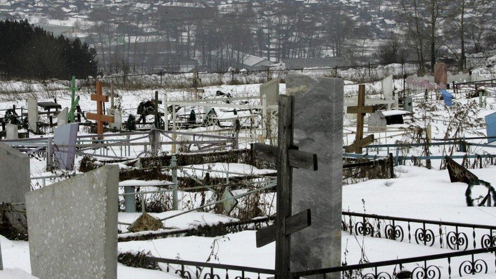 A Russian graveyard