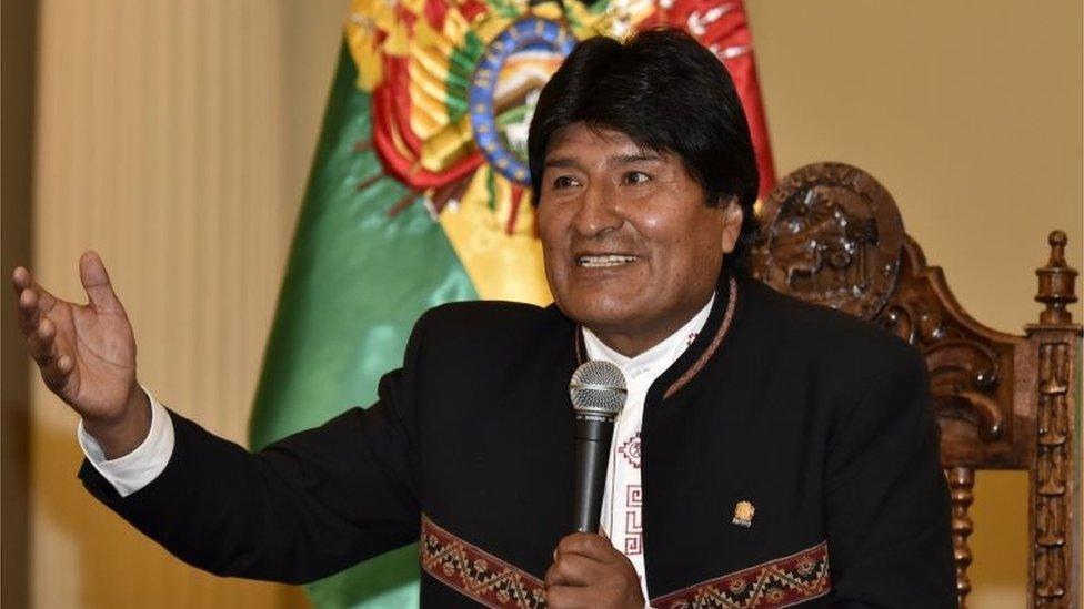 Bolivian President Evo Morales answers questions from the press at Quemado palace in La Paz on 22 February, 2016