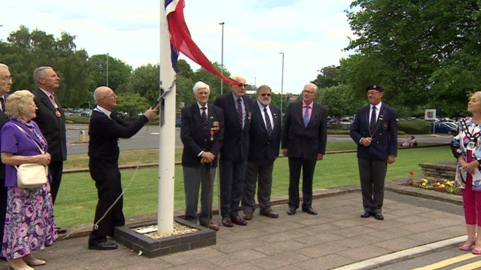 The Norweigan flag was raised at Trowbridge Town Hall for the ceremony