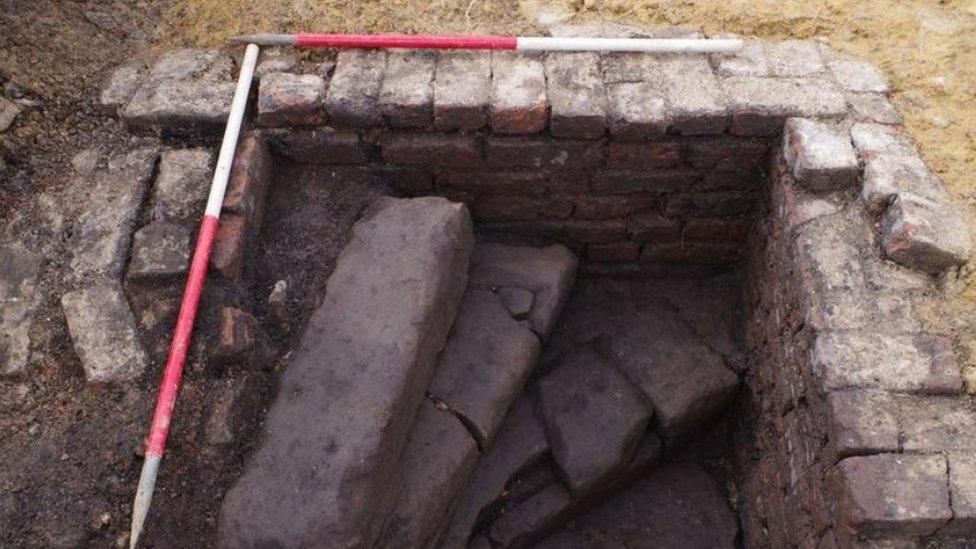 Staircase accessing 19th Century crucible furnace cellar