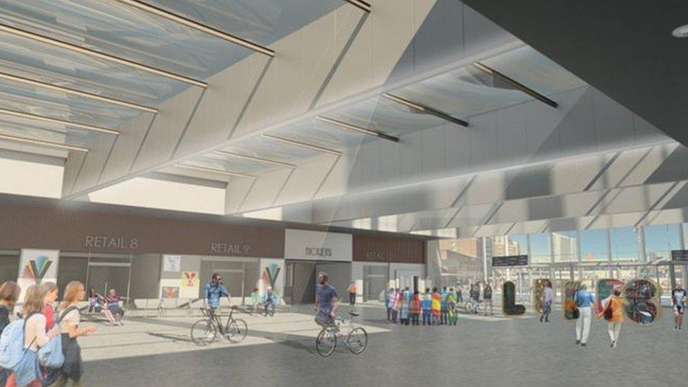 Artist's impression of new roof at Leeds railway station