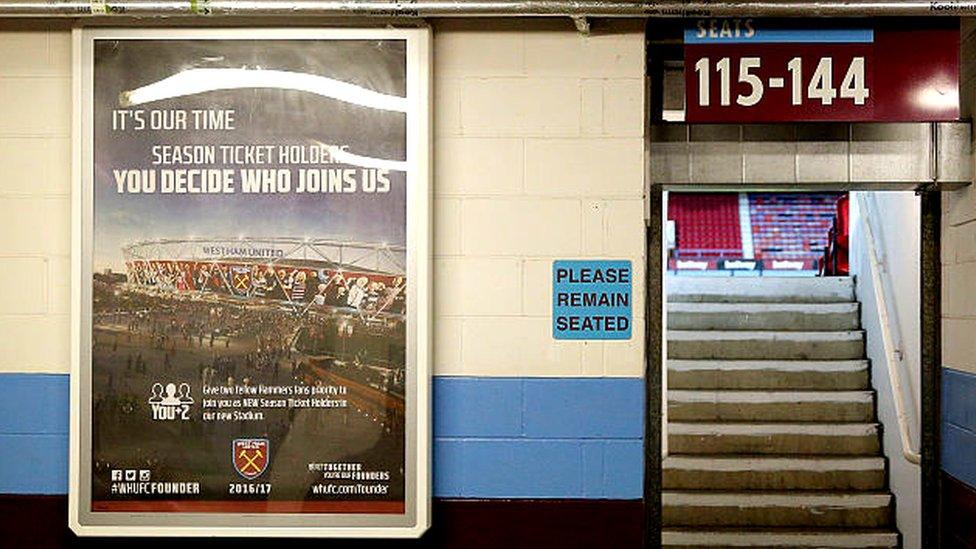 Concourse under the main stand at the Boleyn Ground on March 2nd 2016 in London