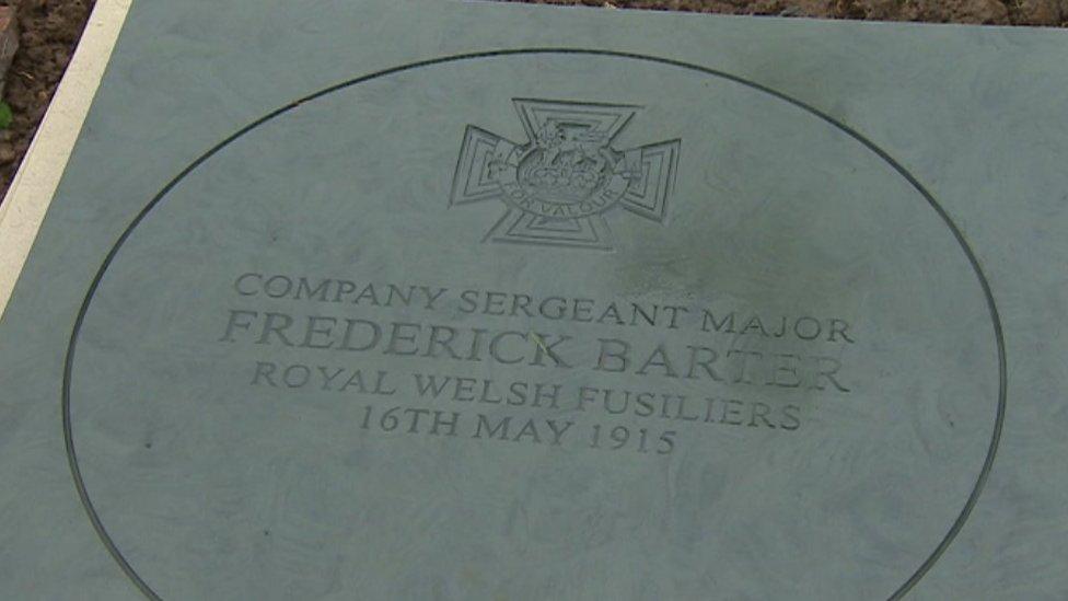 The plaque at Cathays cemetery, Cardiff