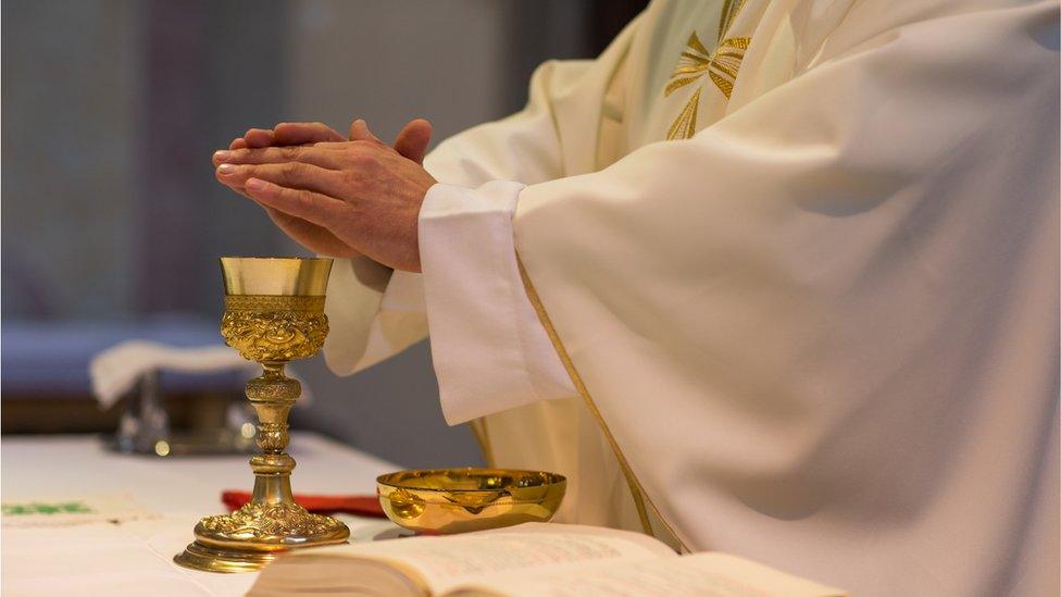 Catholic communion ceremony