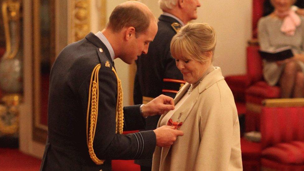 Duke of Cambridge with Sarah Lancashire