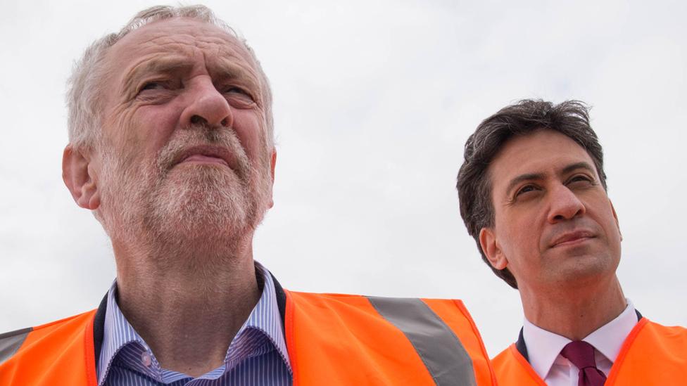 Jeremy Corbyn with predecessor as Labour leader, Ed Miliband