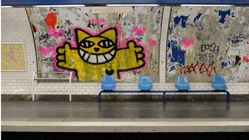 Graffiti on the Paris Metro