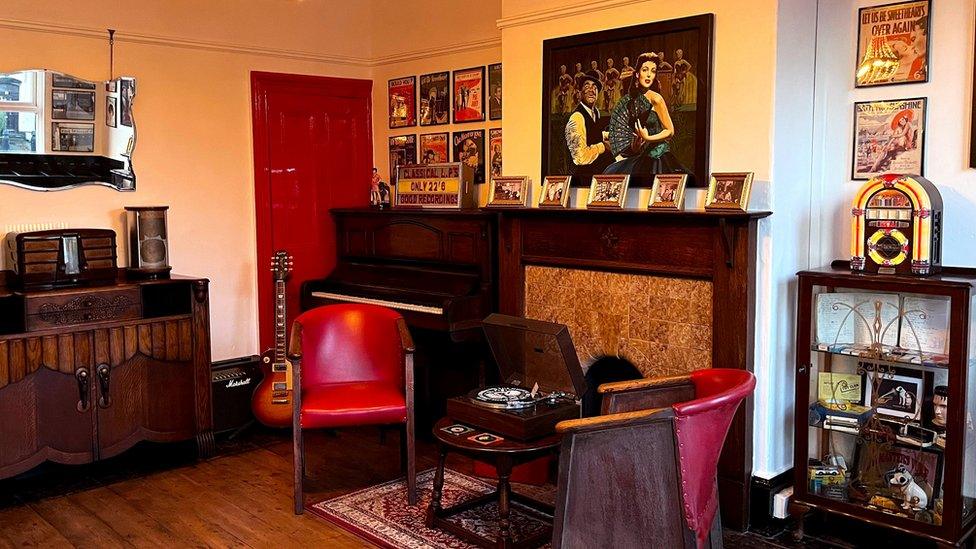 interior of museum with art deco furniture