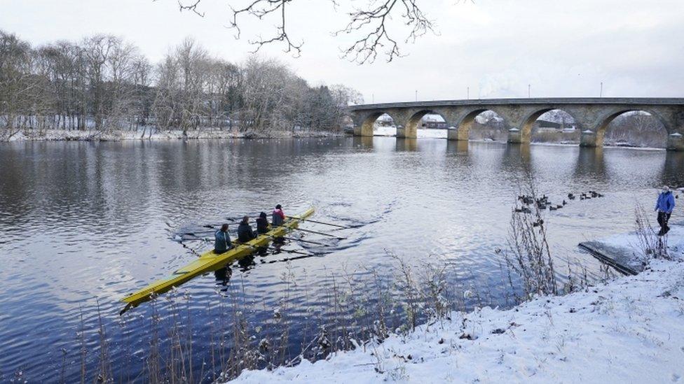 Rowers on River Tyne, Hexham, Northumberland