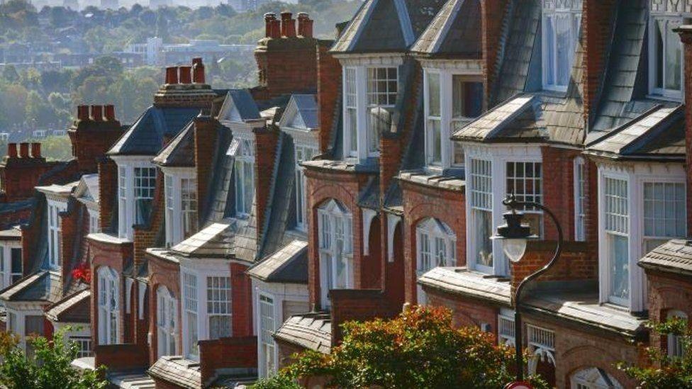 Houses on street