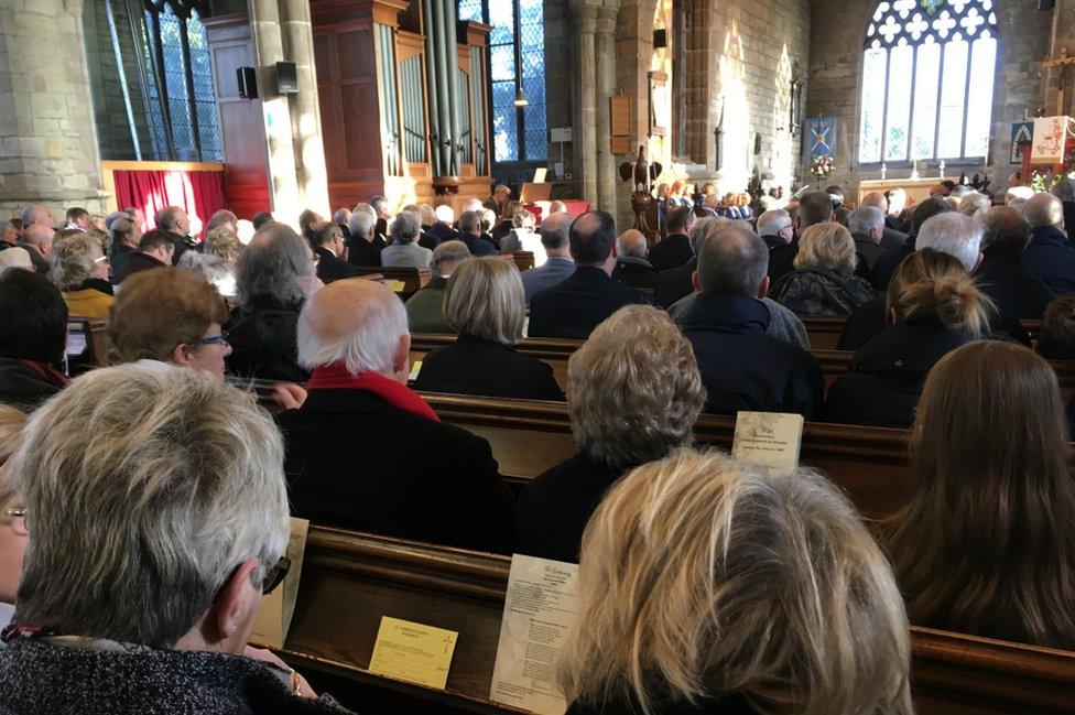 People attend 30th anniversary memorial service at St. Andrew's Church, in Kegworth