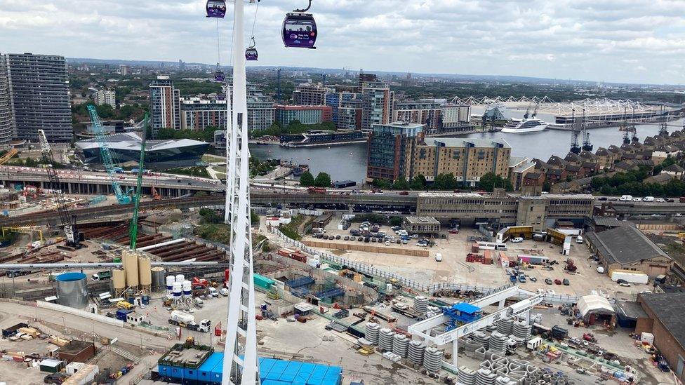 The cable car between Greenwich, Tower Hamlets and Newham