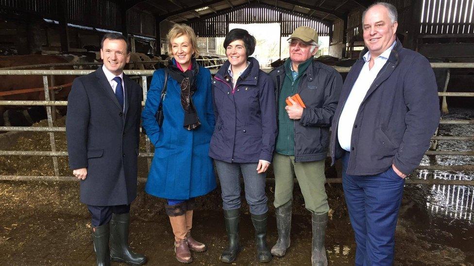 Alun Cairns, Andrea Leadsom, Abi and Robert Reader, and Andrew RT Davies