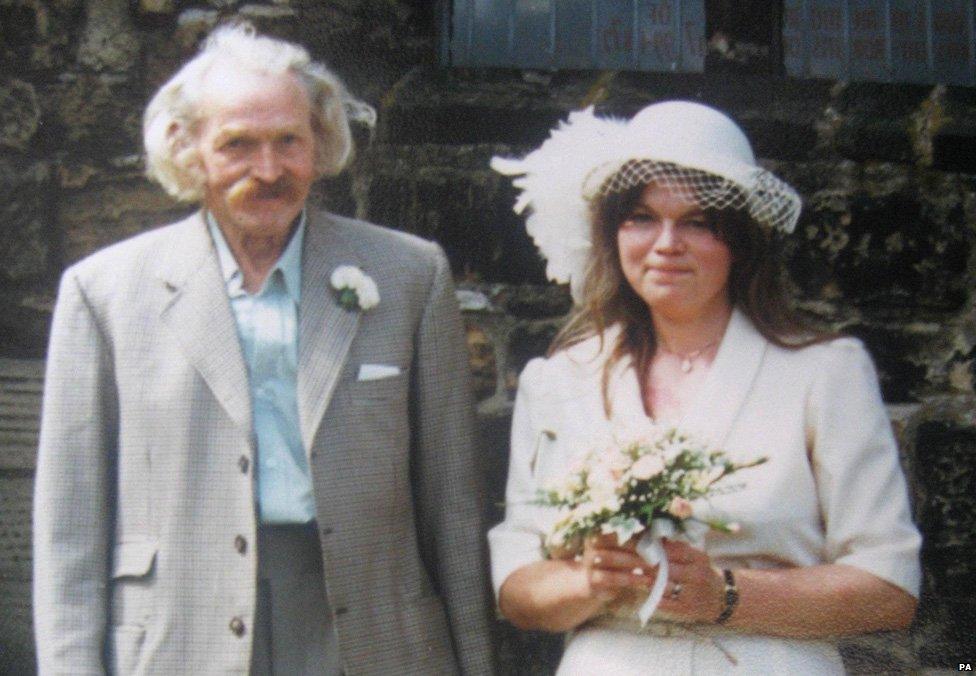 John Gill with his daughter Dr Christine Gill on her wedding day