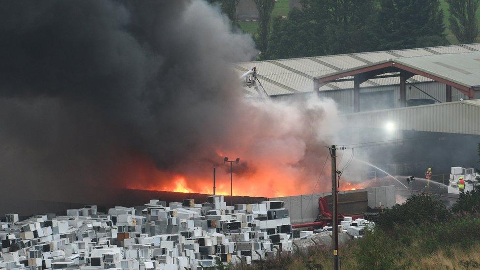 Recycling plant fire