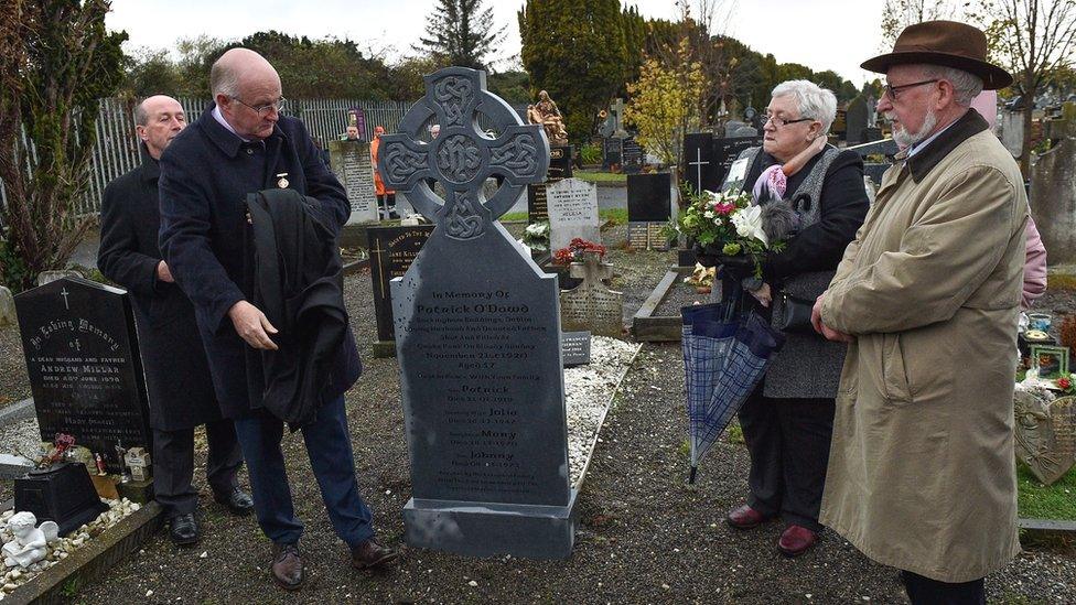 Patrick O'Dowd's new gravestone was unveiled in 2019