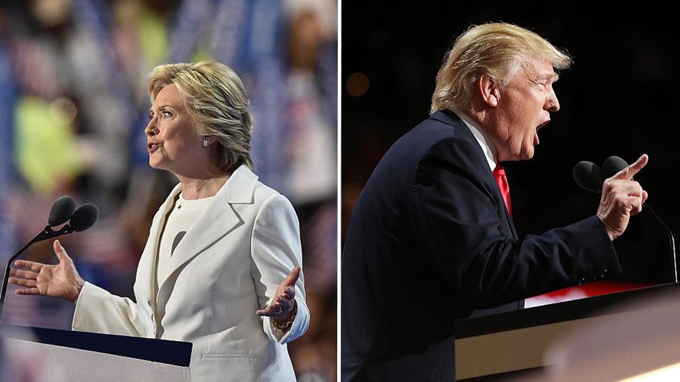 Clinton and trump accept the nomination