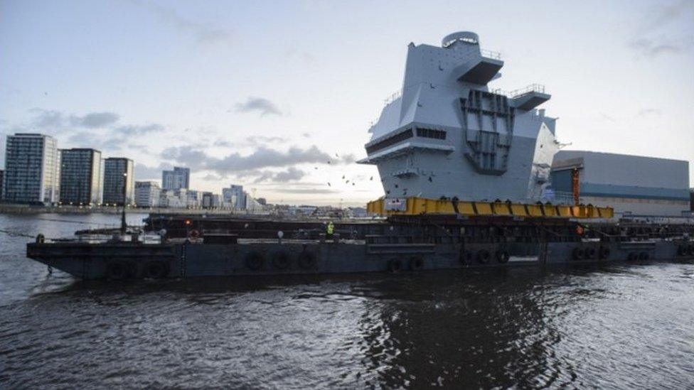 Carrier section leaving the River Clyde