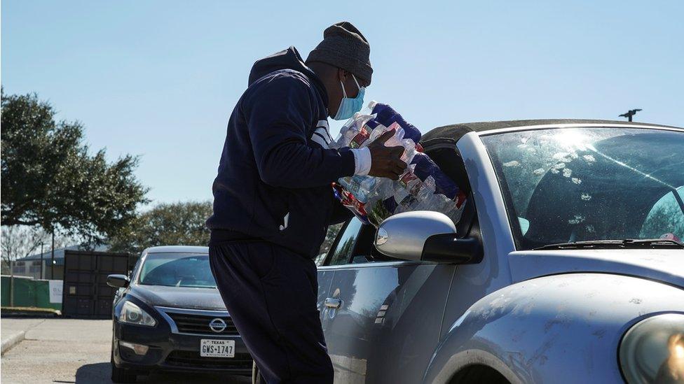 Man receives water in Texas