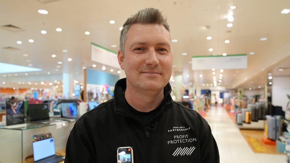 Adrian Palmer, who is a member of staff at John Lewis in Cardiff